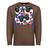 Chestnut usa monster truck seamless pattern Premium Sweatshirt - BundleAndBundleShop