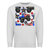 Dove Grey usa monster truck seamless pattern Premium Sweatshirt - BundleAndBundleShop