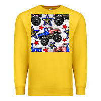 Lemon usa monster truck seamless pattern Premium Sweatshirt - BundleAndBundleShop