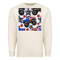 Sandshell usa monster truck seamless pattern Premium Sweatshirt - BundleAndBundleShop