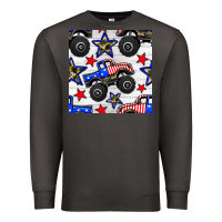 Smoke usa monster truck seamless pattern Premium Sweatshirt - BundleAndBundleShop