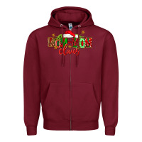 Burgundy christmas mom mom claus Zipper Hoodie - FaDigitalArtStudio