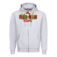 Heather Grey christmas mom mom claus Zipper Hoodie - FaDigitalArtStudio
