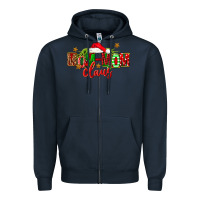 Navy christmas mom mom claus Zipper Hoodie - FaDigitalArtStudio