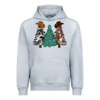 Heather Grey cowhide with gemstones trees Urban Hoodie - MaliasSmallBusiness
