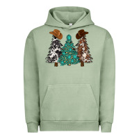 Pigment Oil Green cowhide with gemstones trees Urban Hoodie - MaliasSmallBusiness