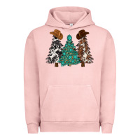 Pigment Salmon cowhide with gemstones trees Urban Hoodie - MaliasSmallBusiness