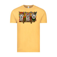 Vintage Mustard Christmas alpacas Vintage Tee - BarkalooDesign