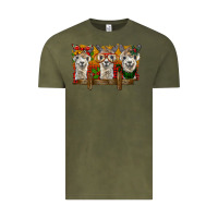 Vintage Olive Christmas alpacas Vintage Tee - BarkalooDesign