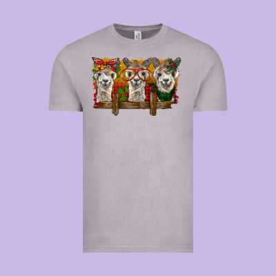 Christmas Alpacas Vintage Tee Designed By Barkaloodesign