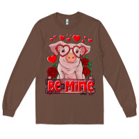 Chestnut be mine valentine's day baby pig Long Sleeve Tee - RanaPortraitStore