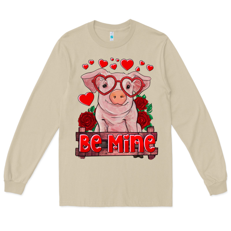 Be Mine Valentine's Day Baby Pig Long Sleeve Tee by RanaPortraitStore | Teevron