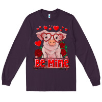 Plum be mine valentine's day baby pig Long Sleeve Tee - RanaPortraitStore