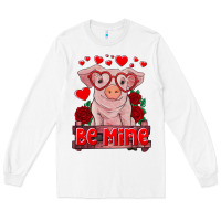 White be mine valentine's day baby pig Long Sleeve Tee - RanaPortraitStore