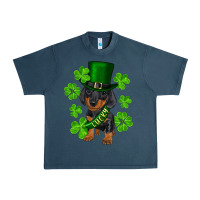 Midnight Navy st. patricks day lucky dachshund puppy Urban Heavy Tee - RanaPortraitStore