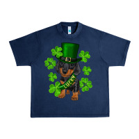 Navy st. patricks day lucky dachshund puppy Urban Heavy Tee - RanaPortraitStore