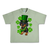 Oil Green st. patricks day lucky dachshund puppy Urban Heavy Tee - RanaPortraitStore
