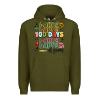 Army Green 100 days of school Premium Hoodie - MaliasSmallBusiness
