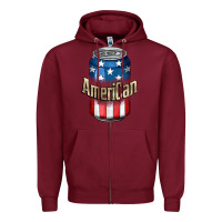 Burgundy American 4th of July Zipper Hoodie - CowGirlArtShop