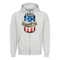 Dove Grey American 4th of July Zipper Hoodie - CowGirlArtShop