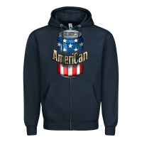 Navy American 4th of July Zipper Hoodie - CowGirlArtShop