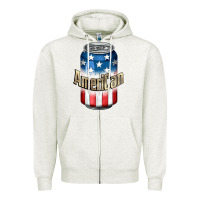 Oatmeal Heather American 4th of July Zipper Hoodie - CowGirlArtShop