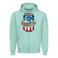 Seafoam American 4th of July Zipper Hoodie - CowGirlArtShop