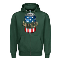 Sports Green American 4th of July Zipper Hoodie - CowGirlArtShop