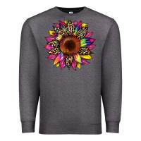 Charcoal Heather tie dye leopard sunflower Premium Sweatshirt - Artiststas