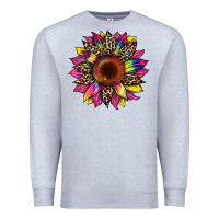 Heather Grey tie dye leopard sunflower Premium Sweatshirt - Artiststas