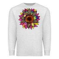 Oatmeal Heather tie dye leopard sunflower Premium Sweatshirt - Artiststas