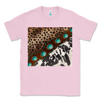 Bubblegum Pink leopard and cowhide gemstone leather Classic Tee - BarkalooDesign