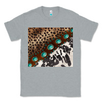 Heather Grey leopard and cowhide gemstone leather Classic Tee - BarkalooDesign