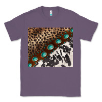 Lavender leopard and cowhide gemstone leather Classic Tee - BarkalooDesign