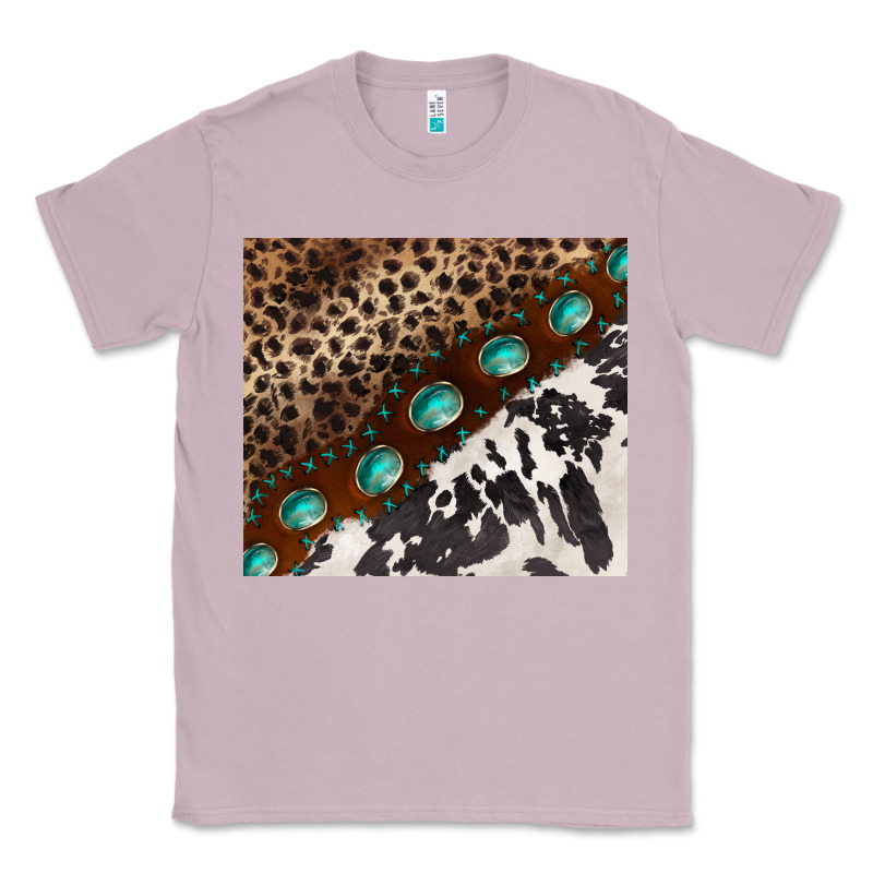 Leopard And Cowhide Gemstone Leather Classic Tee by BarkalooDesign | Teevron