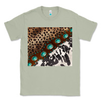 Matcha leopard and cowhide gemstone leather Classic Tee - BarkalooDesign
