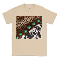 Mushroom leopard and cowhide gemstone leather Classic Tee - BarkalooDesign