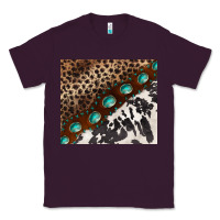 Plum leopard and cowhide gemstone leather Classic Tee - BarkalooDesign