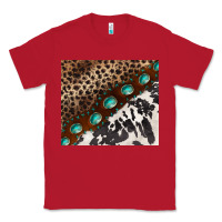 Red leopard and cowhide gemstone leather Classic Tee - BarkalooDesign