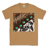 Toasted Coconut leopard and cowhide gemstone leather Classic Tee - BarkalooDesign