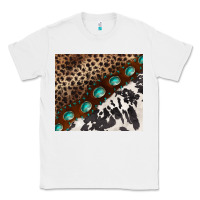 White leopard and cowhide gemstone leather Classic Tee - BarkalooDesign
