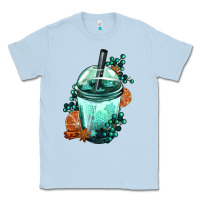 Dusty Blue Winter Bobba Cup Classic Tee - FaDigitalArtStudio