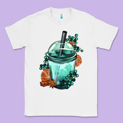 Winter Bobba Cup Classic Tee Designed By Fadigitalartstudio