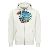 Oatmeal Heather beach please Zipper Hoodie - SublimationCraftShop