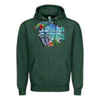 Sports Green beach please Zipper Hoodie - SublimationCraftShop