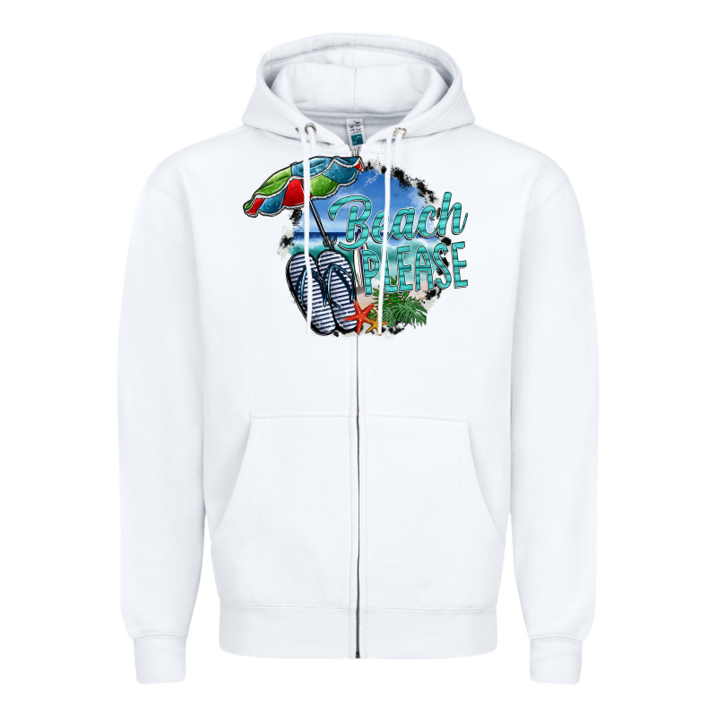 Beach Please Zipper Hoodie by SublimationCraftShop | Teevron