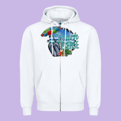 Beach Please Zipper Hoodie Designed By Sublimationcraftshop