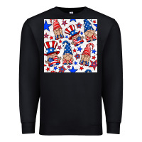 Black 4th of july patriotic gnome seamless pattern Premium Sweatshirt - BundleAndBundleShop