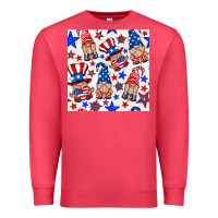 Cardinal 4th of july patriotic gnome seamless pattern Premium Sweatshirt - BundleAndBundleShop