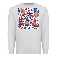 Dove Grey 4th of july patriotic gnome seamless pattern Premium Sweatshirt - BundleAndBundleShop